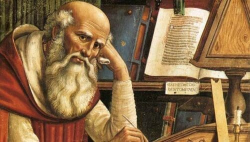 St. Jerome in his studio, where he wrote many of his essays and translated the Bible.