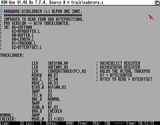 Sample program in Assembly for Amiga