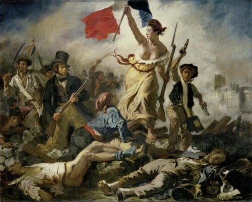 Painting entitled "Liberty Leading the People" by Eugène Delacroix