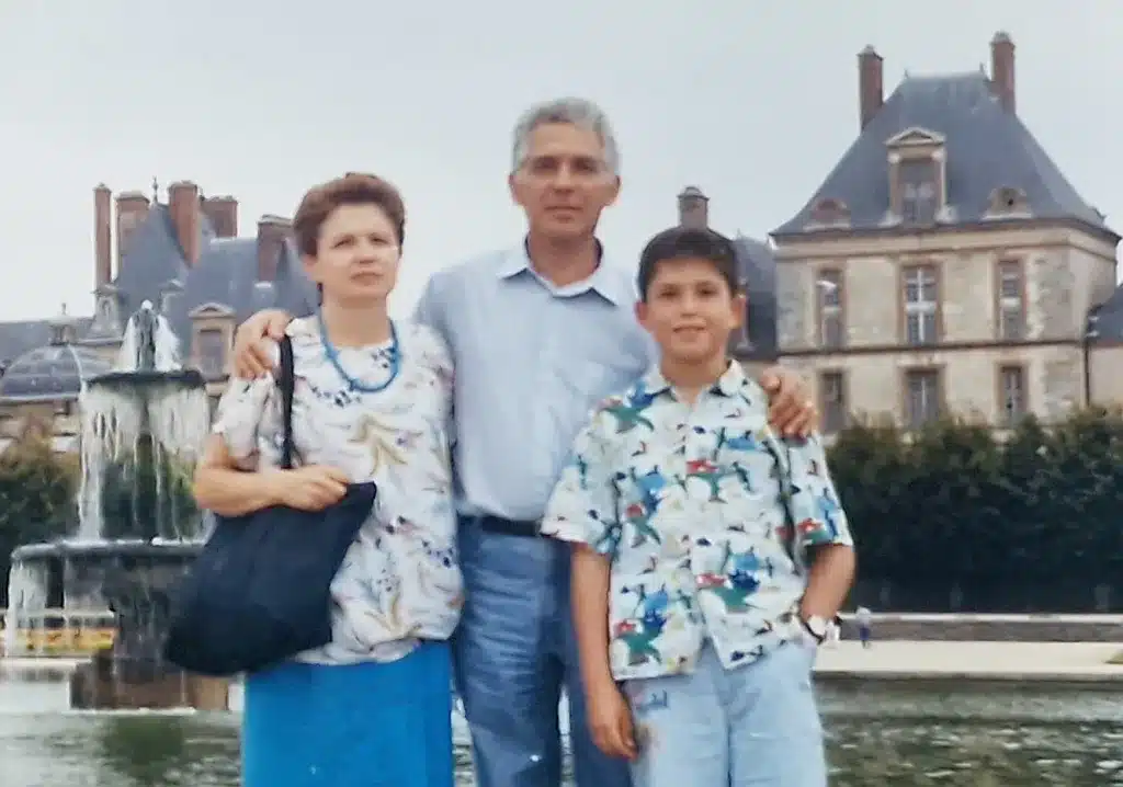 Joseph Bonaccorso with his father and mother in Paris