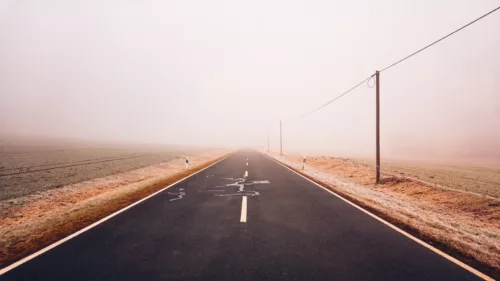 An empty road that seems to lead to nowhere