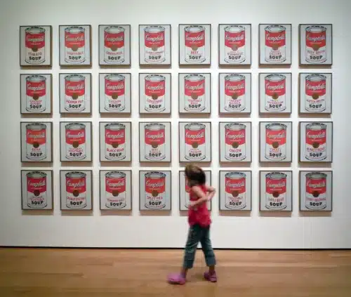 Campbell soup cans by Andy Warhol