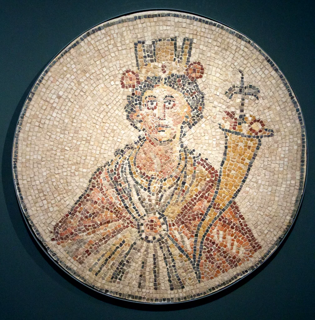 Mosaic depicting the goddess of fortune Tyche