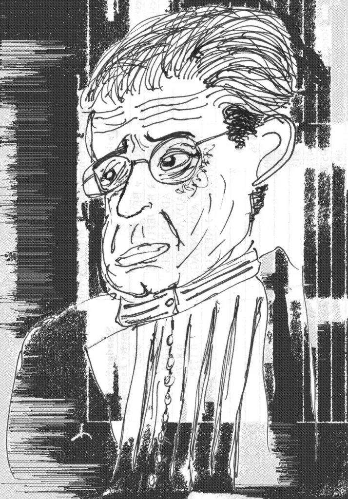 Portrait-caricature of Jacques Lacan