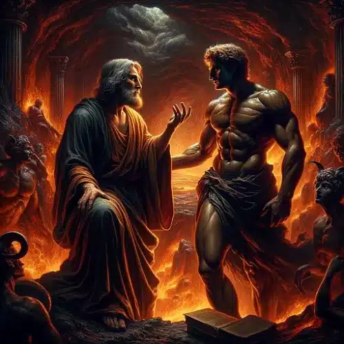Dante meets Ulysses in hell