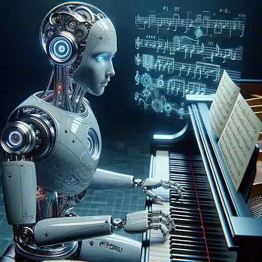 Un robot basato su intelligenza artificiale che compone e suona musica